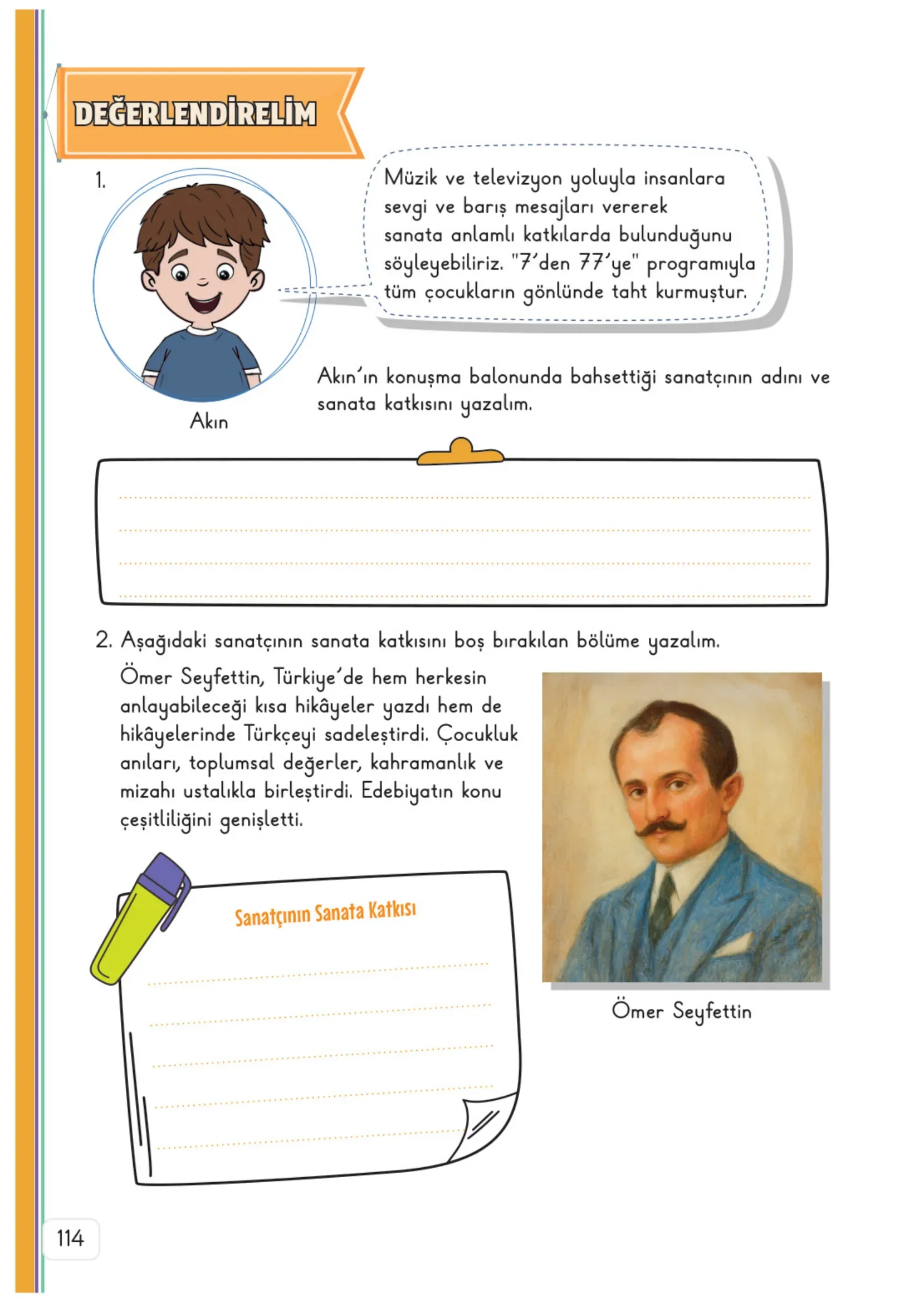 3. Sınıf Hayat Bilgisi Ders Kitabı Cevapları Meb Yayınları 2. Kitap Sayfa 114