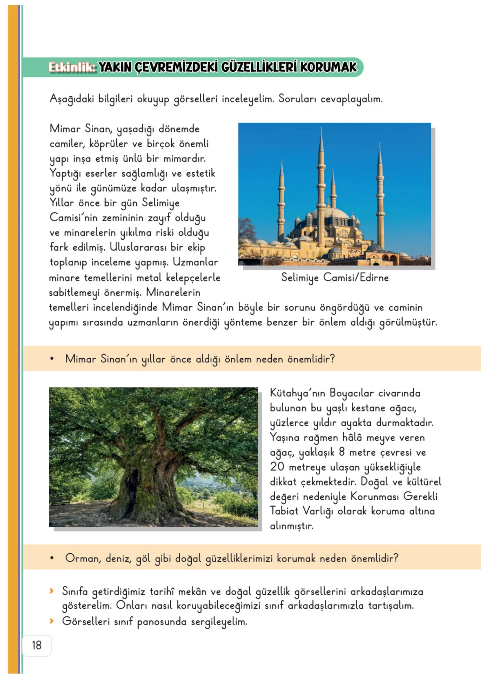 3. Sınıf Hayat Bilgisi Ders Kitabı Cevapları Meb Yayınları 2. Kitap Sayfa 18