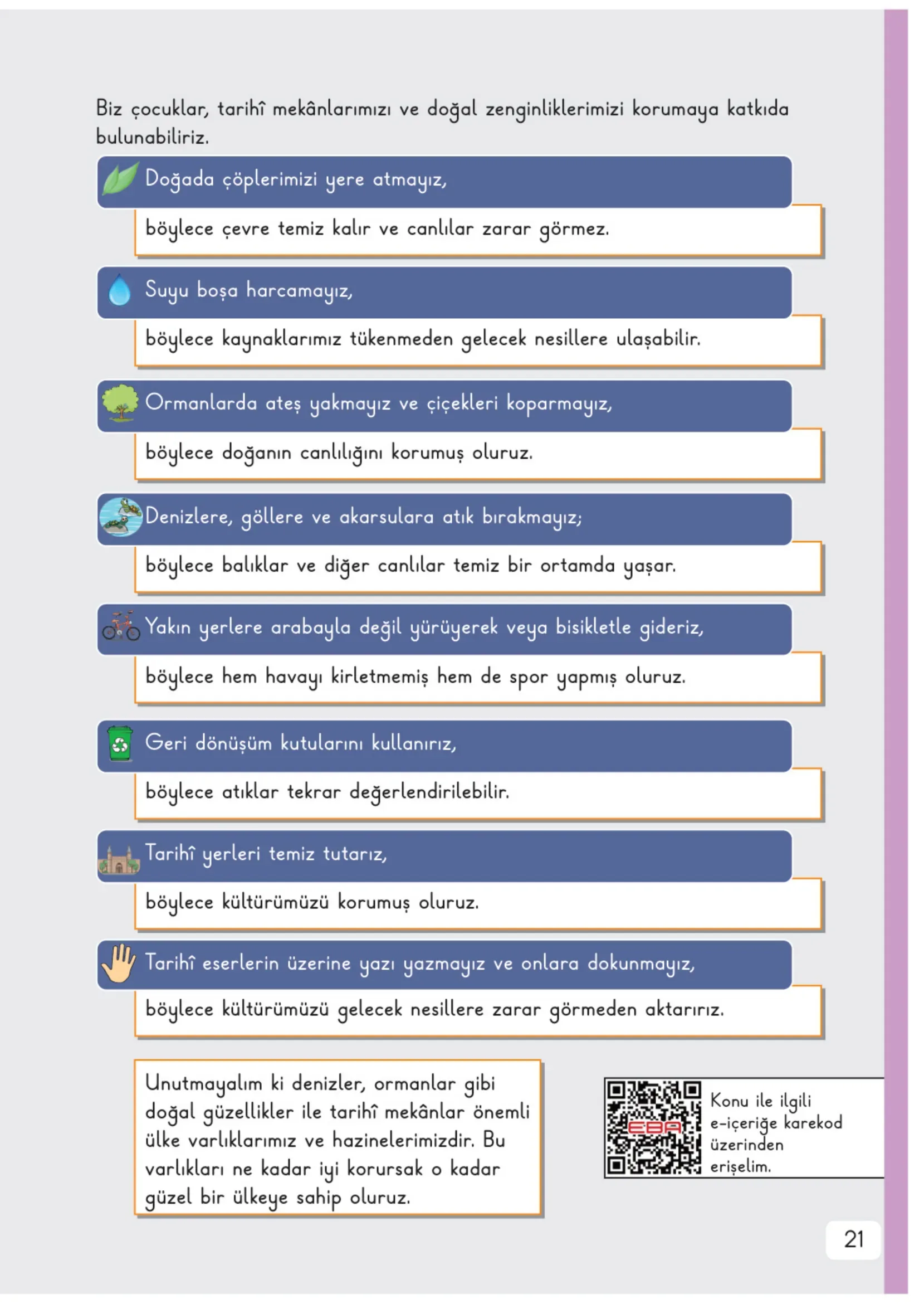 3. Sınıf Hayat Bilgisi Ders Kitabı Cevapları Meb Yayınları 2. Kitap Sayfa 21