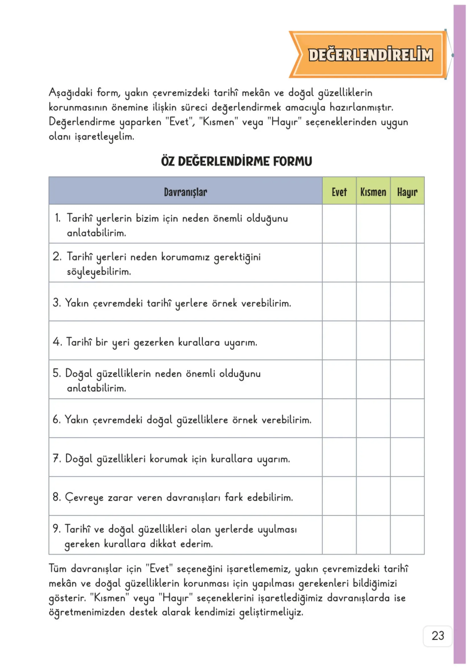 3. Sınıf Hayat Bilgisi Ders Kitabı Cevapları Meb Yayınları 2. Kitap Sayfa 23