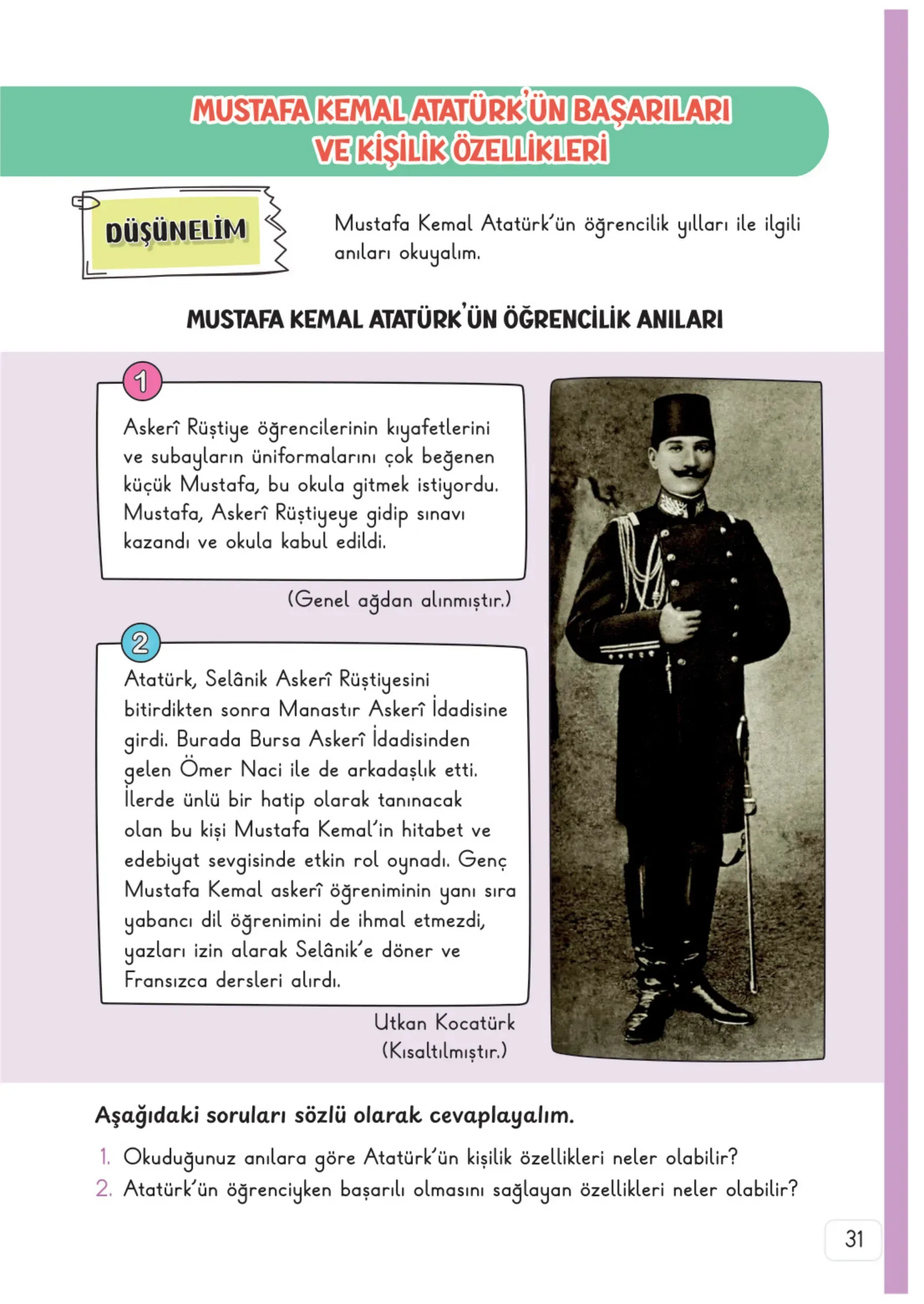 3. Sınıf Hayat Bilgisi Ders Kitabı Cevapları Meb Yayınları 2. Kitap Sayfa 31