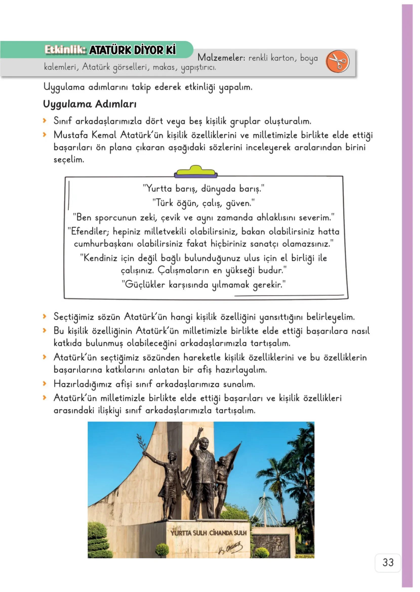 3. Sınıf Hayat Bilgisi Ders Kitabı Cevapları Meb Yayınları 2. Kitap Sayfa 33