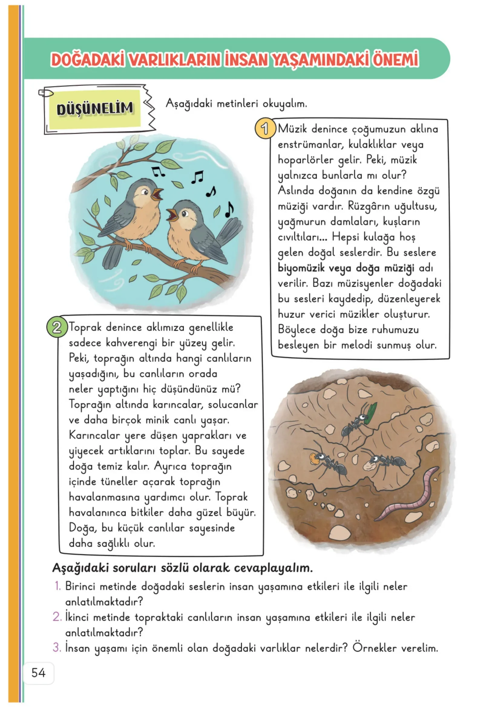 3. Sınıf Hayat Bilgisi Ders Kitabı Cevapları Meb Yayınları 2. Kitap Sayfa 54
