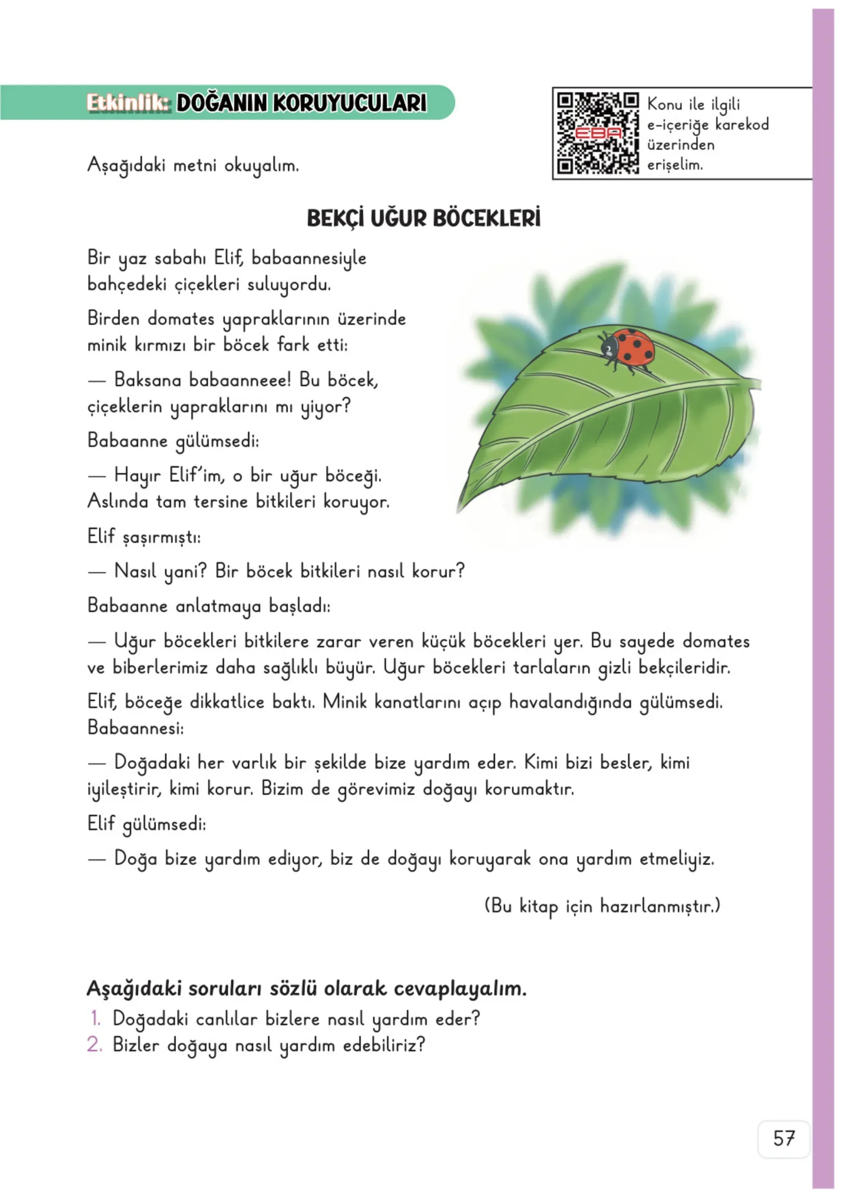 3. Sınıf Hayat Bilgisi Ders Kitabı Cevapları Meb Yayınları 2. Kitap Sayfa 57