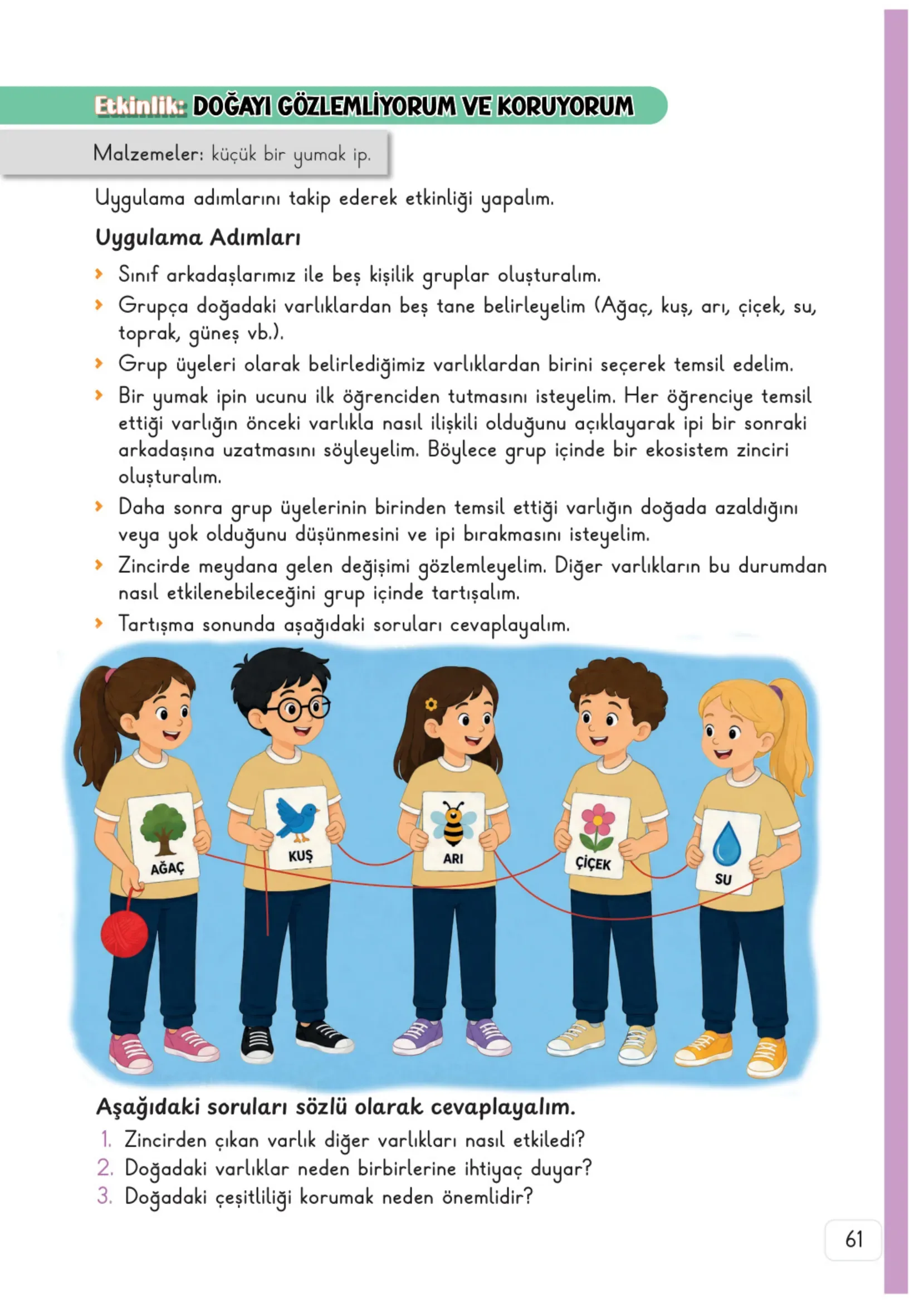 3. Sınıf Hayat Bilgisi Ders Kitabı Cevapları Meb Yayınları 2. Kitap Sayfa 61