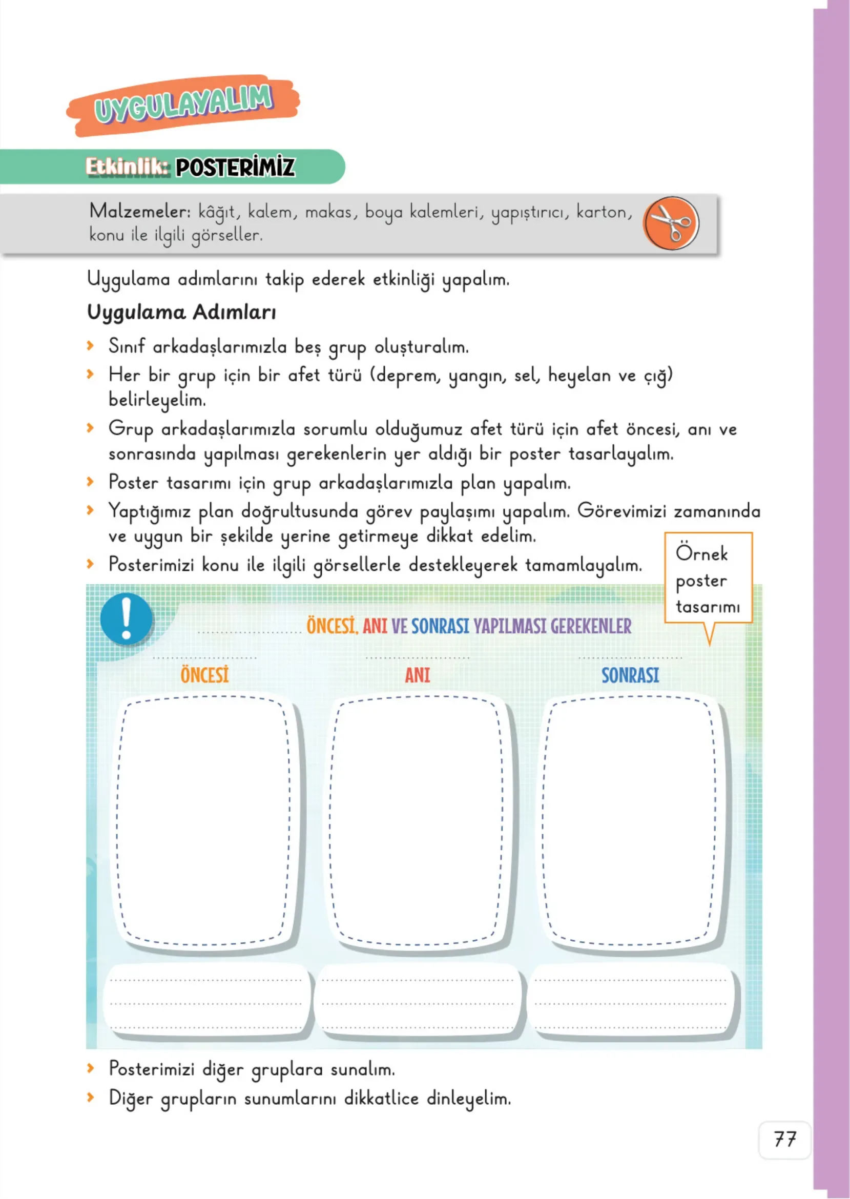 3. Sınıf Hayat Bilgisi Ders Kitabı Cevapları Meb Yayınları 2. Kitap Sayfa 77