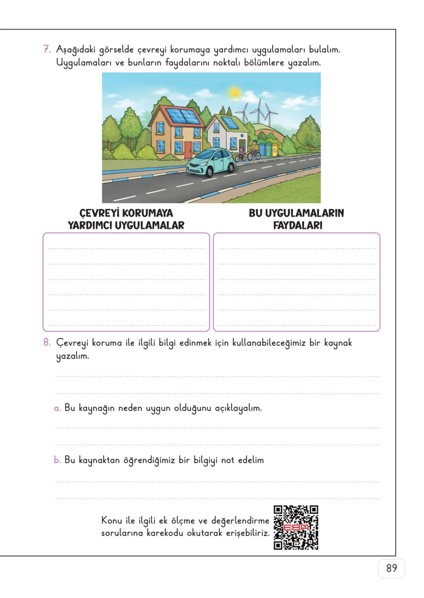 3. Sınıf Hayat Bilgisi Ders Kitabı Cevapları Meb Yayınları 2. Kitap Sayfa 89