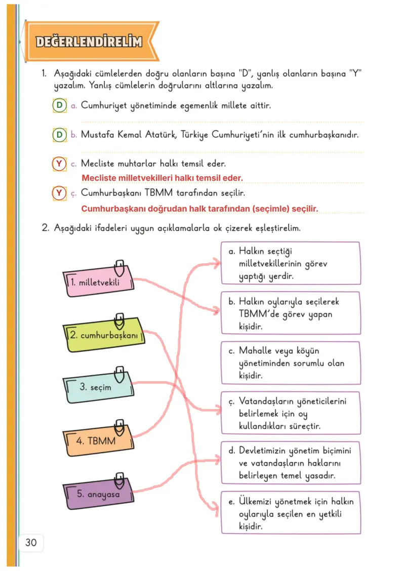 3. Sınıf Hayat Bilgisi Ders Kitabı Cevapları Meb Yayınları 2. Kitap Sayfa 30 Çözüm Görseli