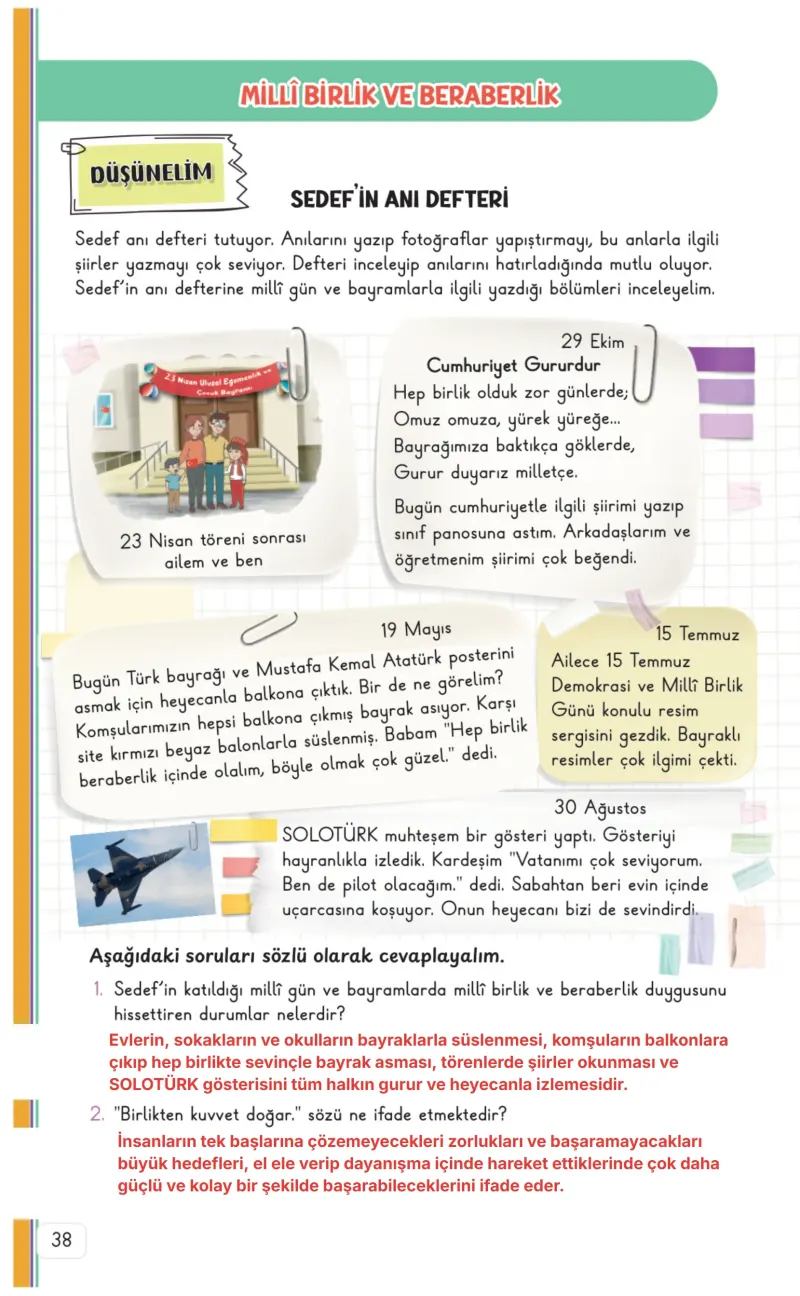 3. Sınıf Hayat Bilgisi Ders Kitabı Cevapları Meb Yayınları 2. Kitap Sayfa 38 Çözüm Görseli