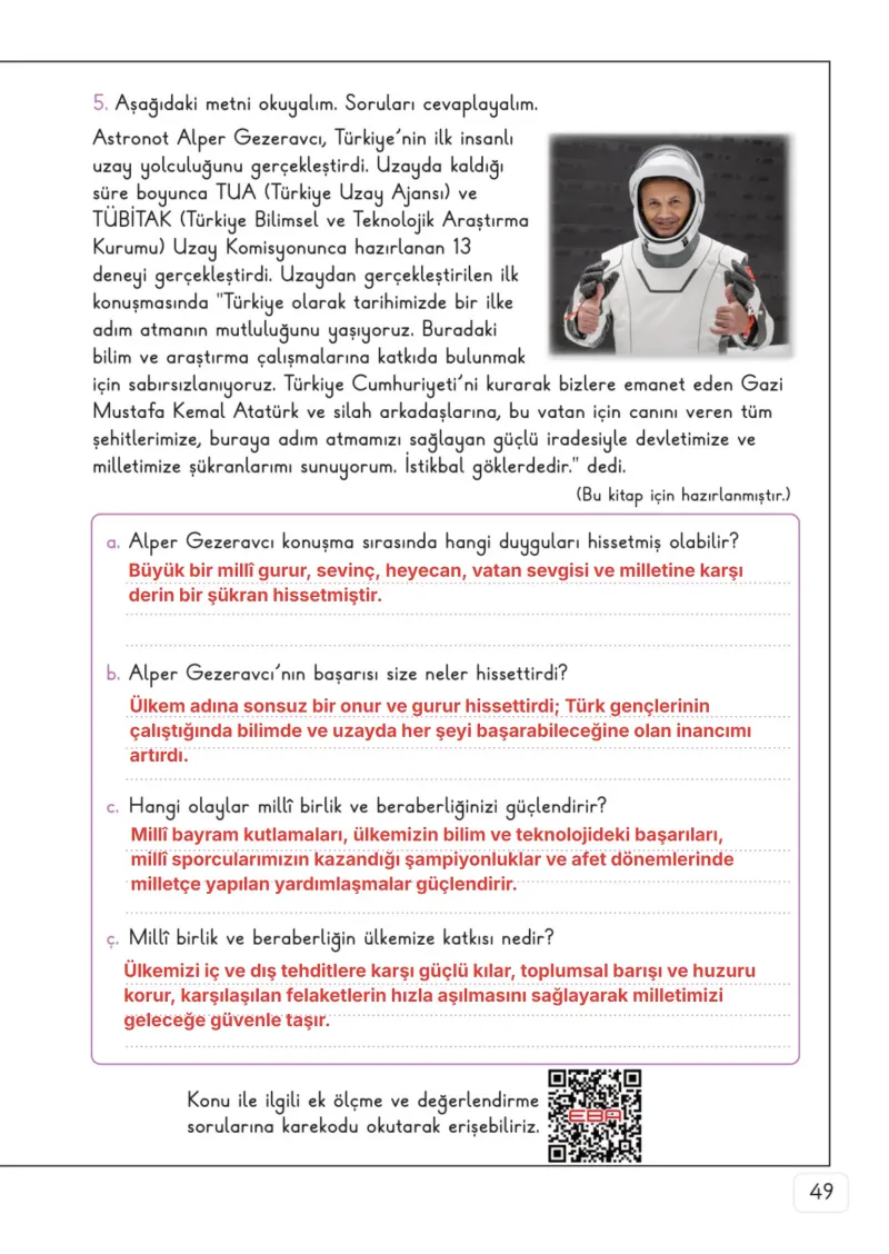 3. Sınıf Hayat Bilgisi Ders Kitabı Cevapları Meb Yayınları 2. Kitap Sayfa 49 Çözüm Görseli