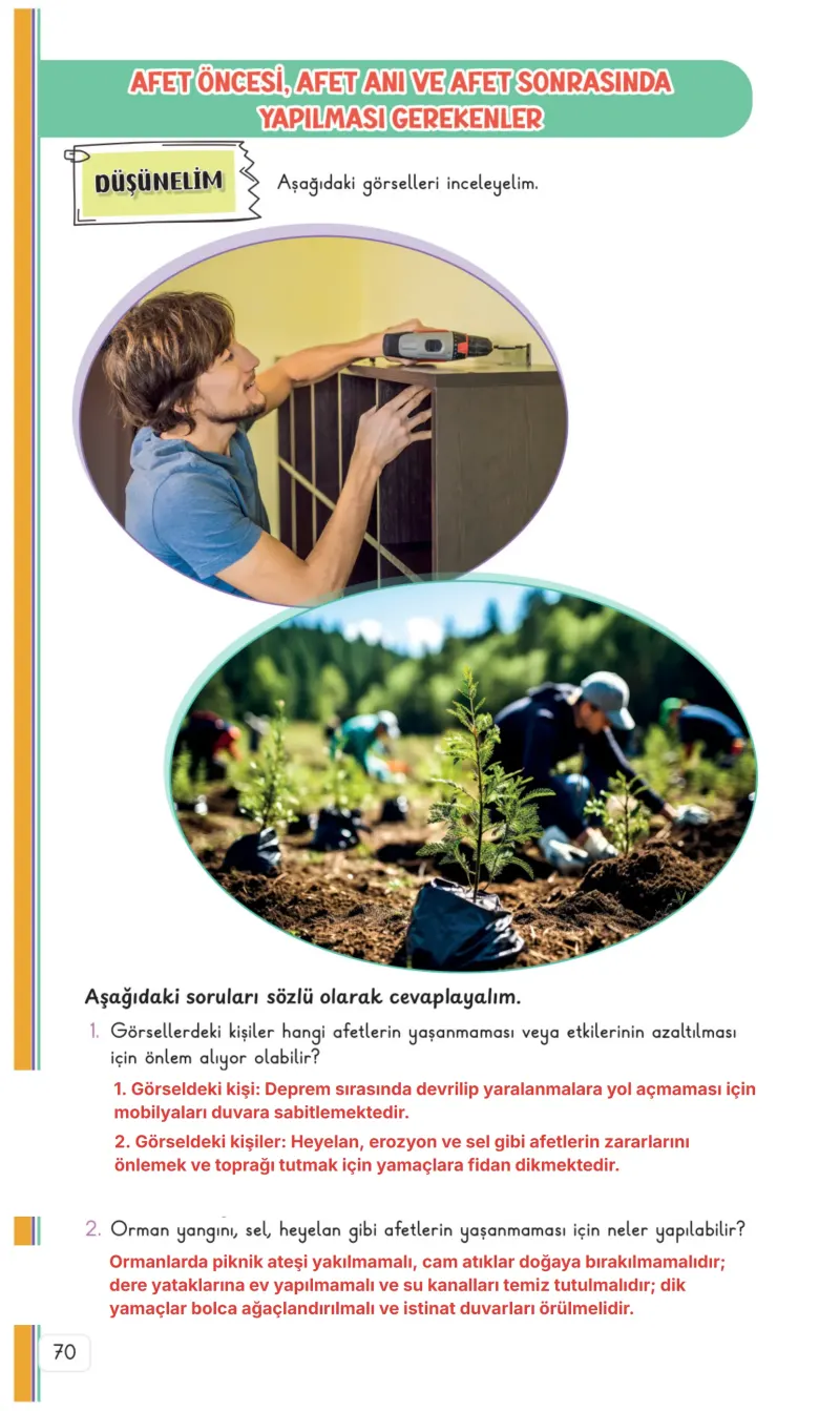 3. Sınıf Hayat Bilgisi Ders Kitabı Cevapları Meb Yayınları 2. Kitap Sayfa 70 Çözüm Görseli