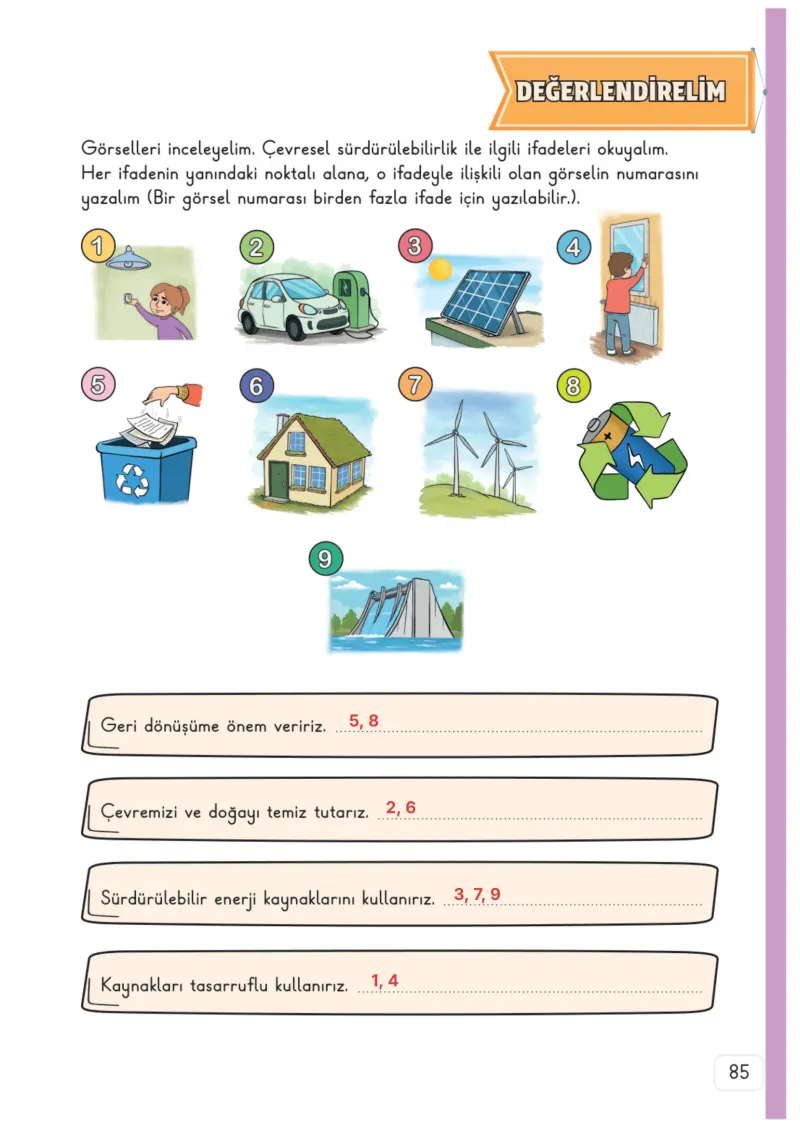 3. Sınıf Hayat Bilgisi Ders Kitabı Cevapları Meb Yayınları 2. Kitap Sayfa 85 Çözüm Görseli