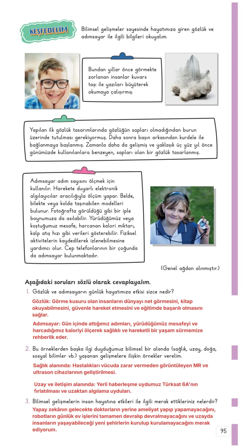 3. Sınıf Hayat Bilgisi Ders Kitabı Cevapları Meb Yayınları 2. Kitap Sayfa 95 Çözüm Görseli