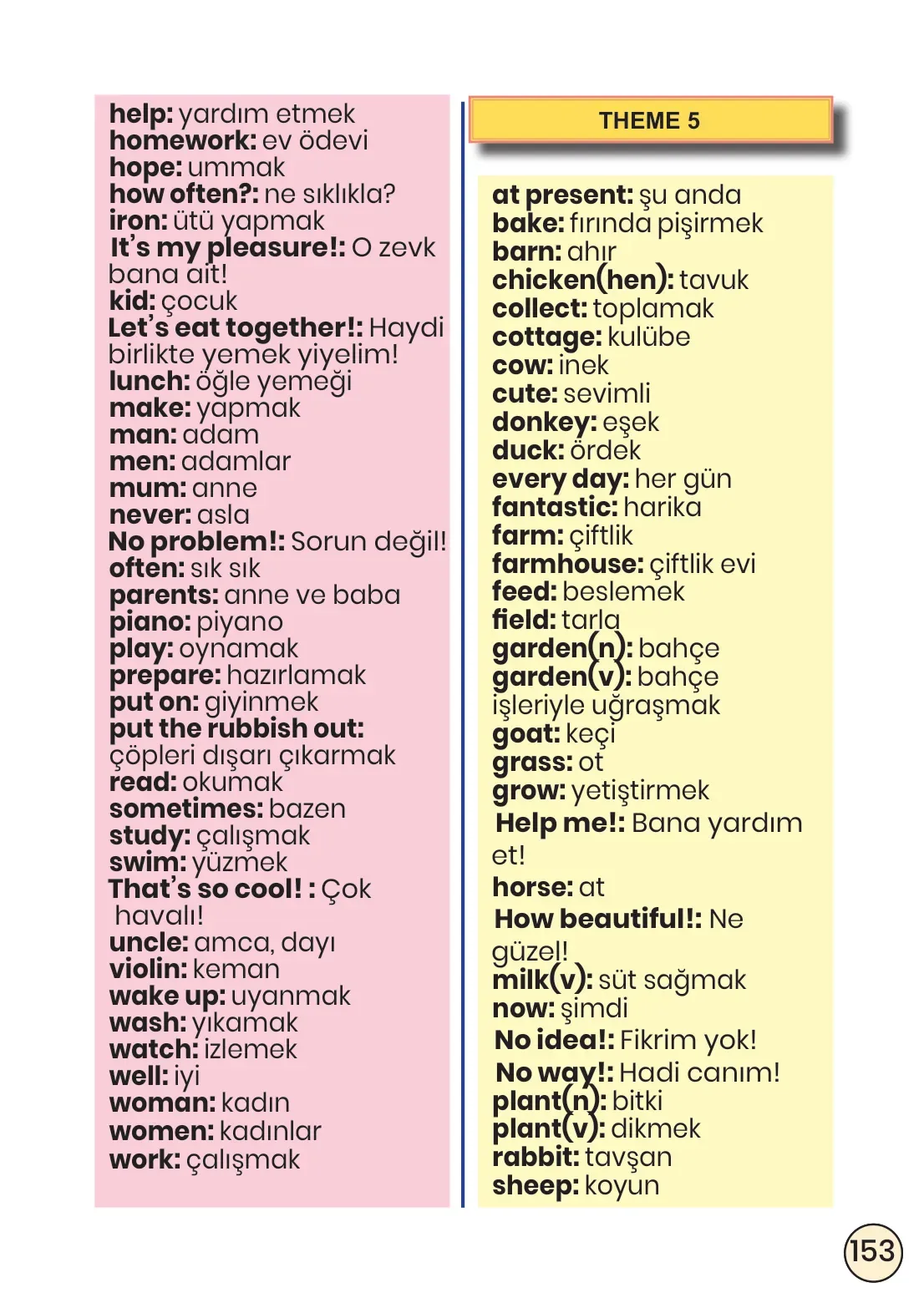 3. Sınıf İngilizce Ders Kitabı Cevapları Meb Yayınları Sayfa 153