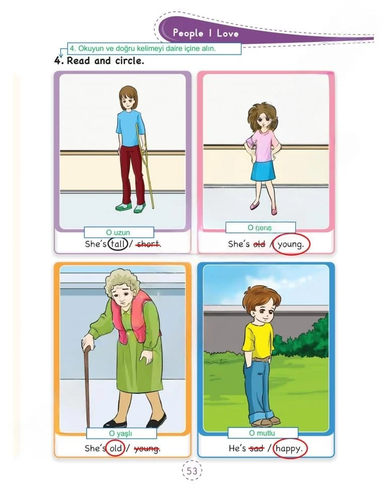 3. Sınıf İngilizce Ders Kitabı Cevapları Tutku Yayınları Sayfa 53 Çözüm Görseli