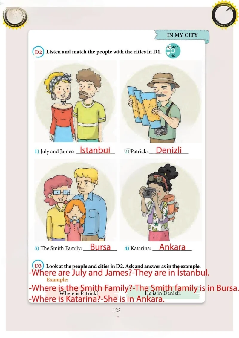 3. Sınıf İngilizce Ders Kitabı Cevapları Yıldırım Yayınları Sayfa 123 Çözüm Görseli