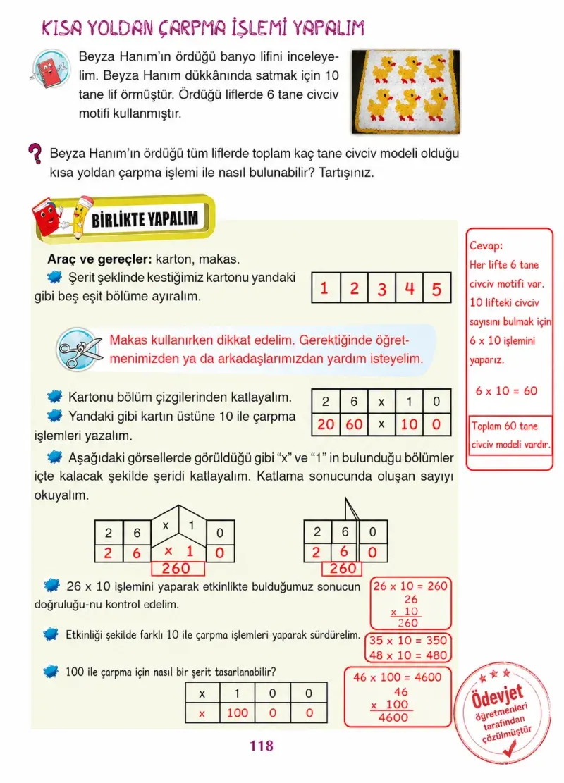 3. Sınıf Matematik Ders Kitabı Cevapları Ada Yayınları Sayfa 118 Çözüm Görseli