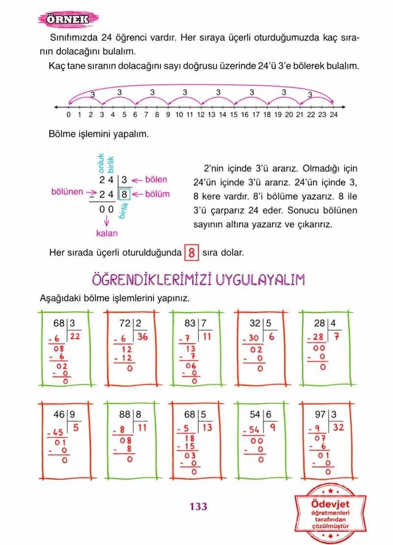 3. Sınıf Matematik Ders Kitabı Cevapları Ada Yayınları Sayfa 133 Çözüm Görseli