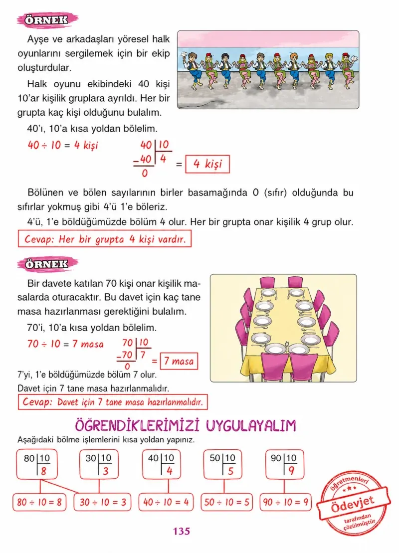3. Sınıf Matematik Ders Kitabı Cevapları Ada Yayınları Sayfa 135 Çözüm Görseli