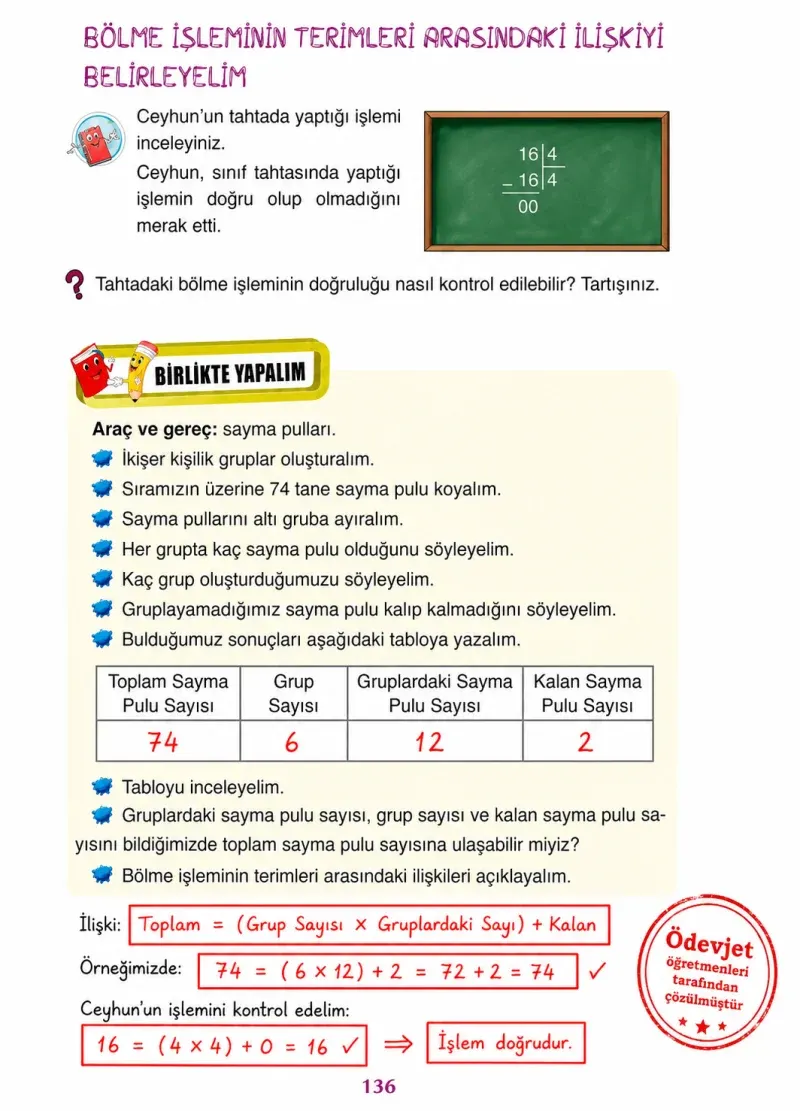 3. Sınıf Matematik Ders Kitabı Cevapları Ada Yayınları Sayfa 136 Çözüm Görseli