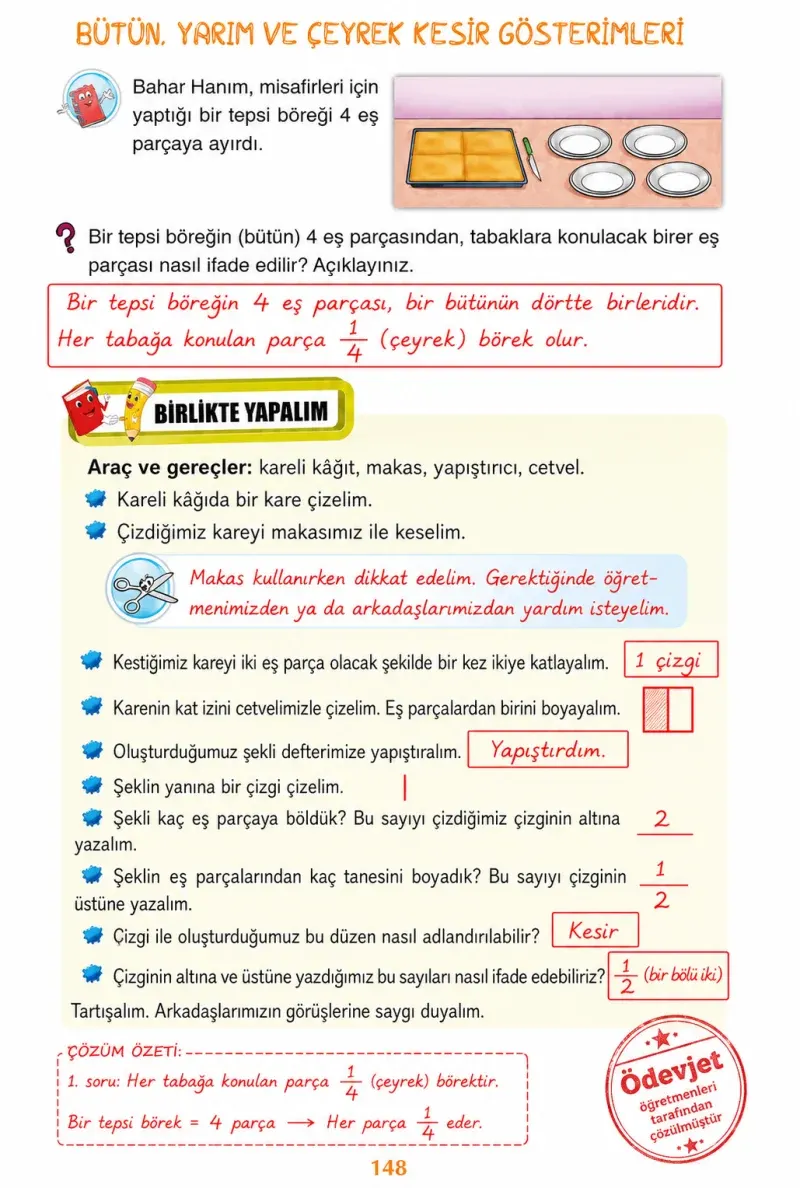 3. Sınıf Matematik Ders Kitabı Cevapları Ada Yayınları Sayfa 148 Çözüm Görseli