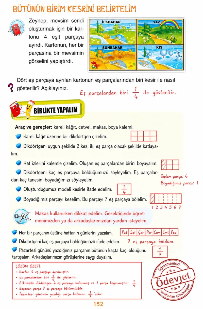 3. Sınıf Matematik Ders Kitabı Cevapları Ada Yayınları Sayfa 152 Çözüm Görseli