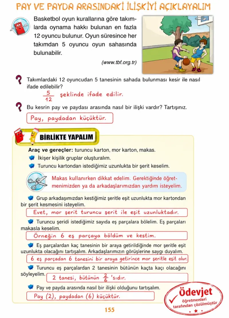 3. Sınıf Matematik Ders Kitabı Cevapları Ada Yayınları Sayfa 155 Çözüm Görseli