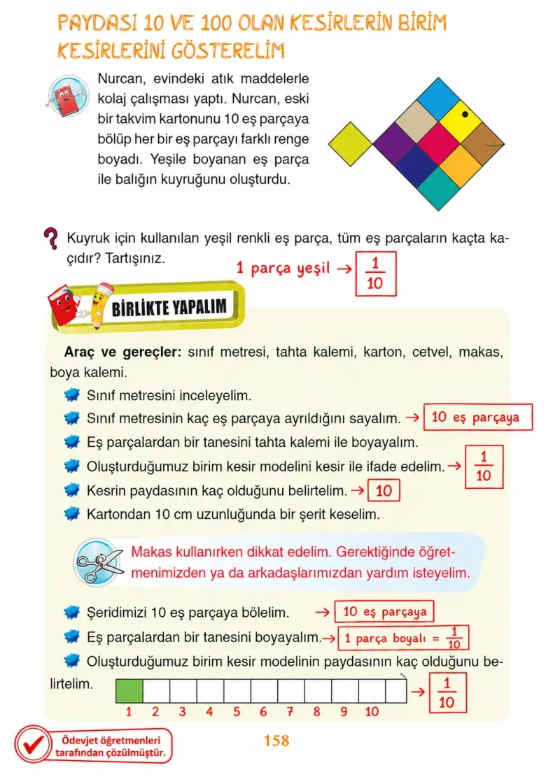 3. Sınıf Matematik Ders Kitabı Cevapları Ada Yayınları Sayfa 158 Çözüm Görseli