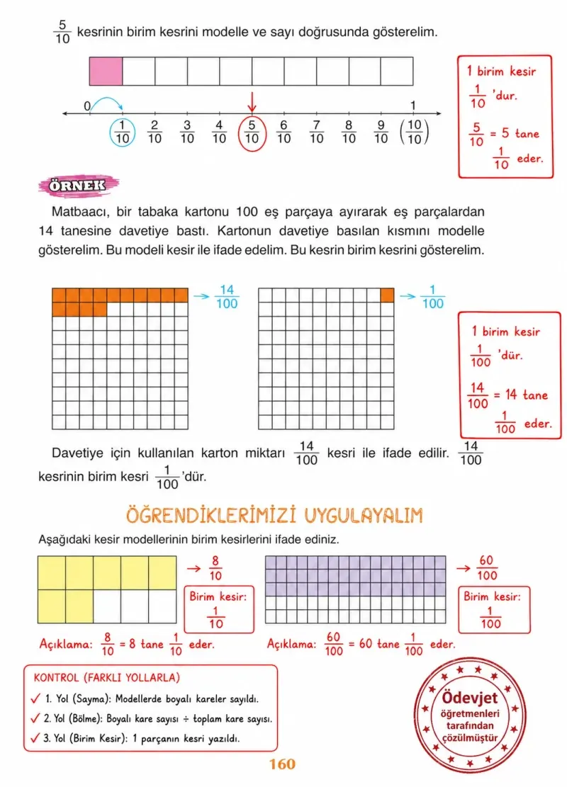 3. Sınıf Matematik Ders Kitabı Cevapları Ada Yayınları Sayfa 160 Çözüm Görseli