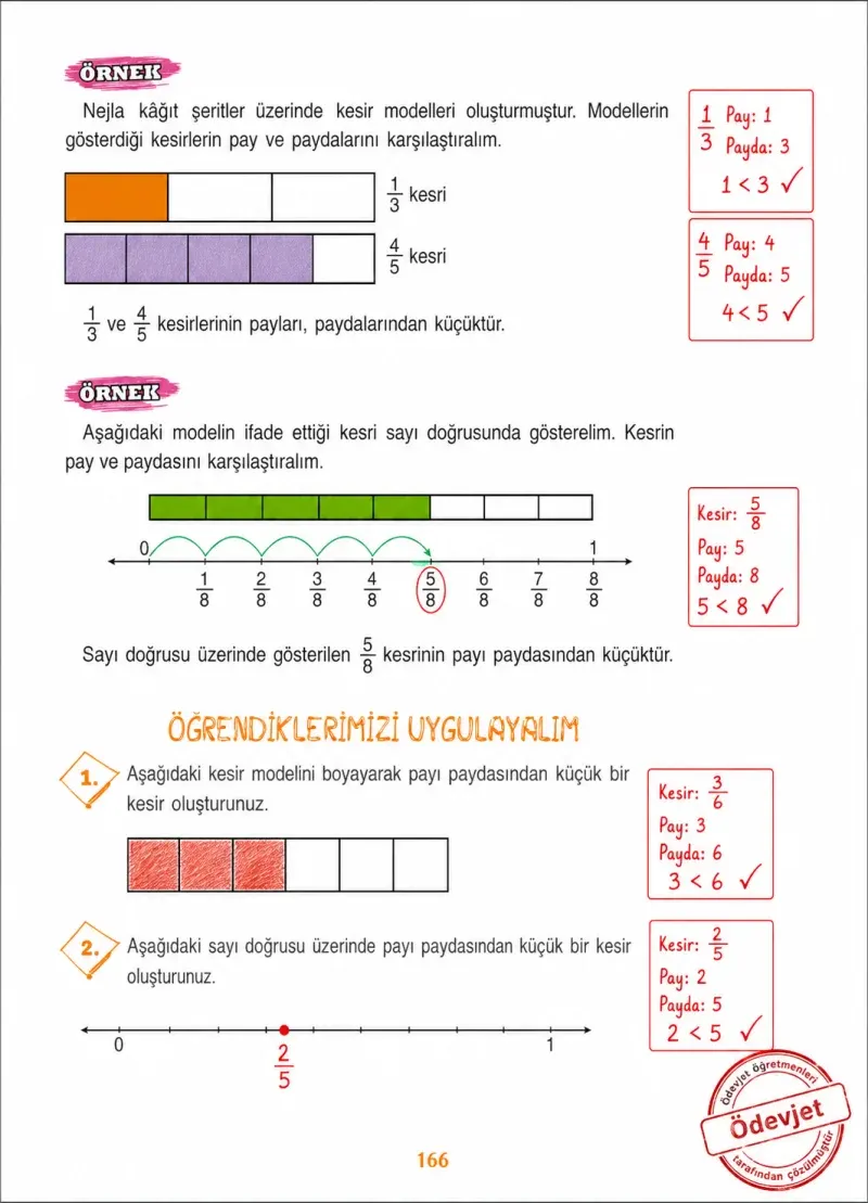 3. Sınıf Matematik Ders Kitabı Cevapları Ada Yayınları Sayfa 166 Çözüm Görseli