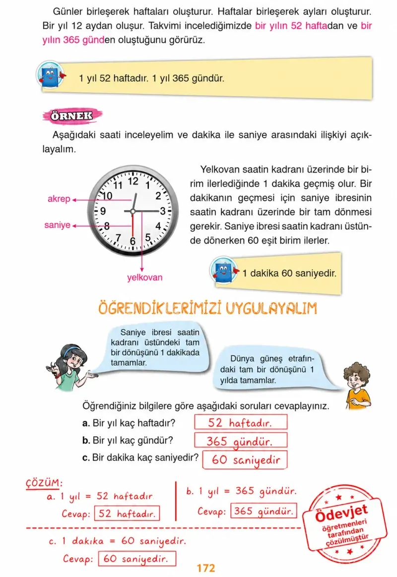3. Sınıf Matematik Ders Kitabı Cevapları Ada Yayınları Sayfa 172 Çözüm Görseli