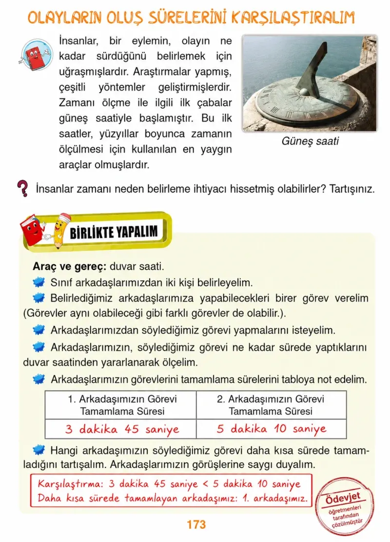 3. Sınıf Matematik Ders Kitabı Cevapları Ada Yayınları Sayfa 173 Çözüm Görseli