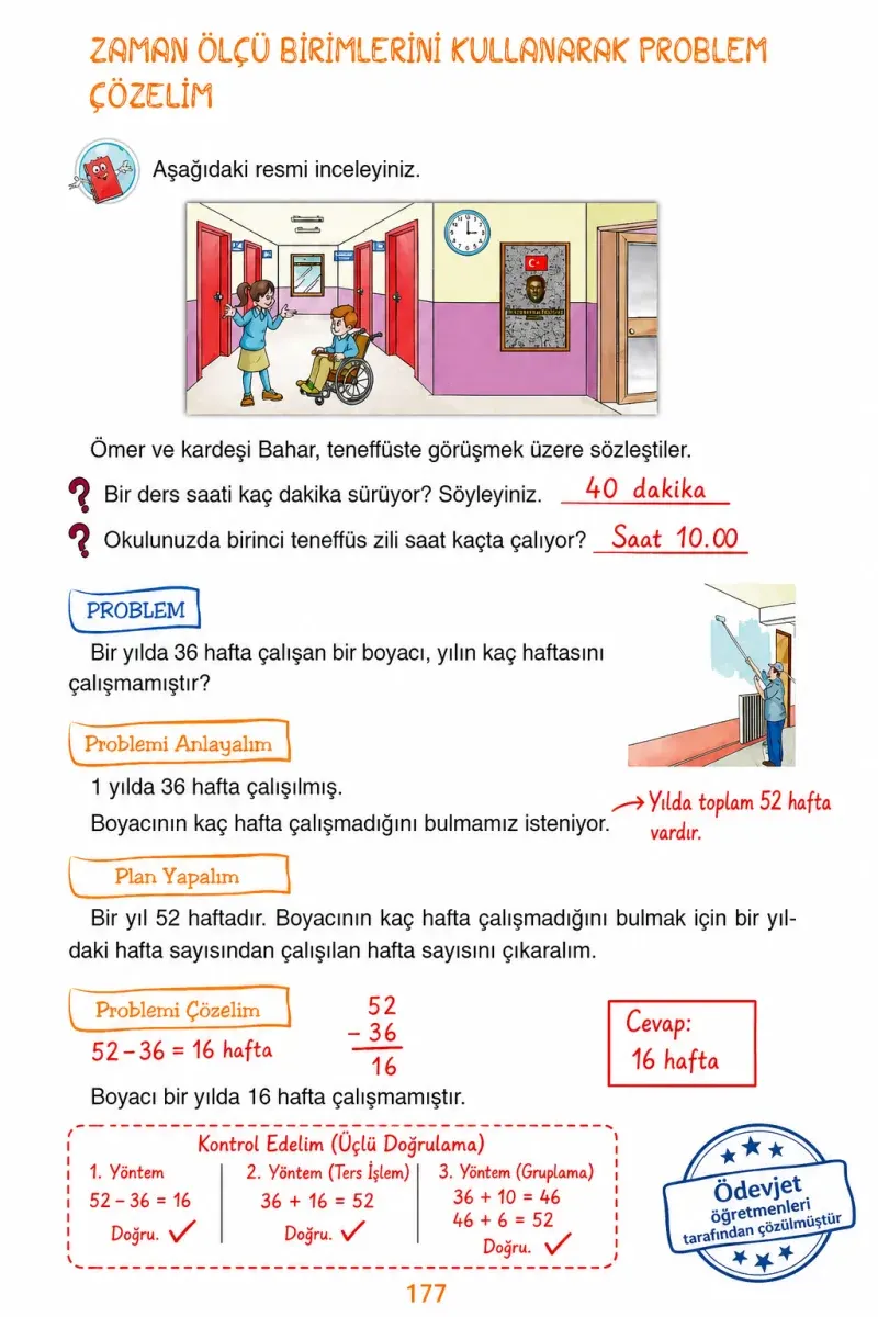 3. Sınıf Matematik Ders Kitabı Cevapları Ada Yayınları Sayfa 177 Çözüm Görseli