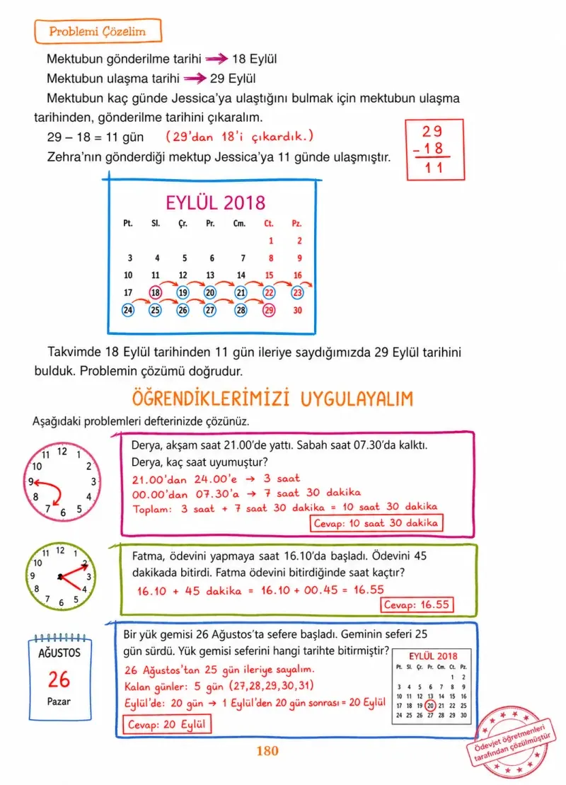 3. Sınıf Matematik Ders Kitabı Cevapları Ada Yayınları Sayfa 180 Çözüm Görseli