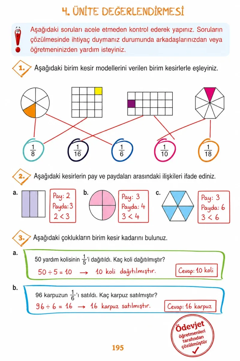3. Sınıf Matematik Ders Kitabı Cevapları Ada Yayınları Sayfa 195 Çözüm Görseli