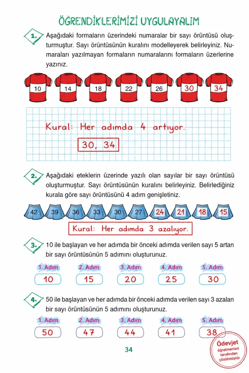 3. Sınıf Matematik Ders Kitabı Cevapları Ada Yayınları Sayfa 34 Çözüm Görseli