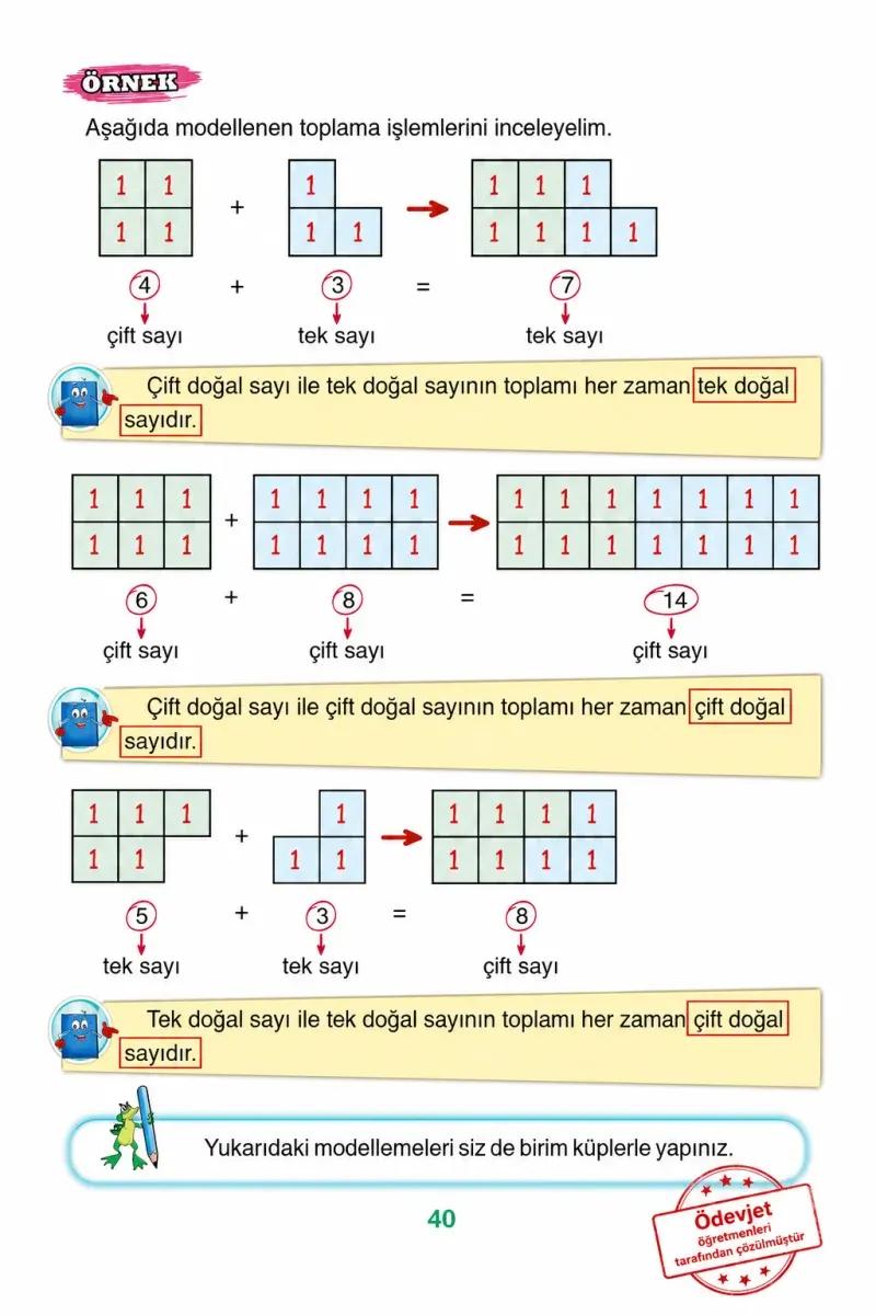 3. Sınıf Matematik Ders Kitabı Cevapları Ada Yayınları Sayfa 40 Çözüm Görseli
