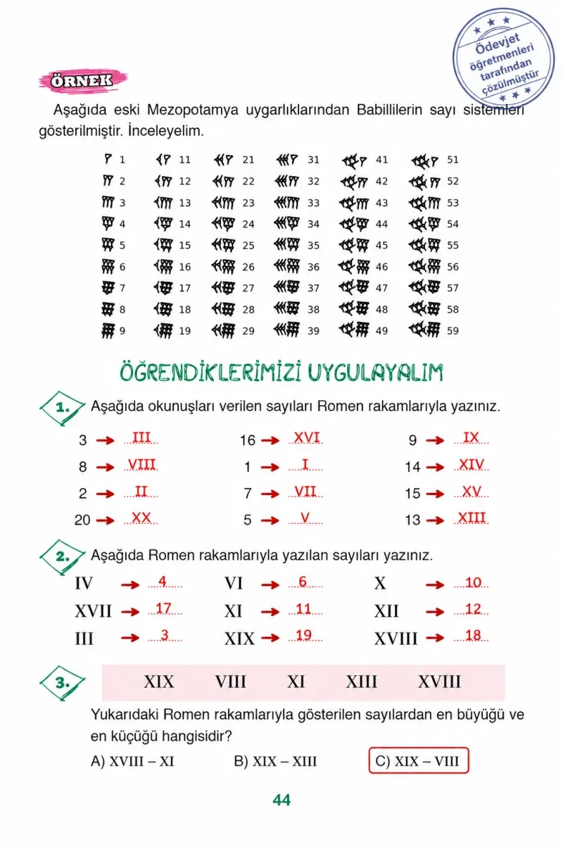 3. Sınıf Matematik Ders Kitabı Cevapları Ada Yayınları Sayfa 44 Çözüm Görseli