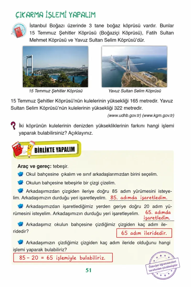 3. Sınıf Matematik Ders Kitabı Cevapları Ada Yayınları Sayfa 51 Çözüm Görseli