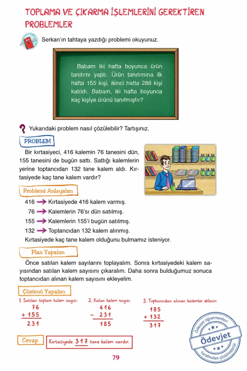 3. Sınıf Matematik Ders Kitabı Cevapları Ada Yayınları Sayfa 79 Çözüm Görseli