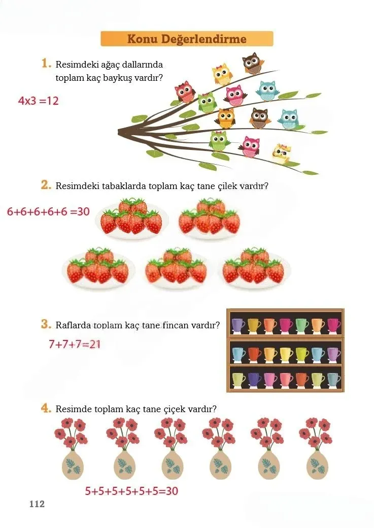 3. Sınıf Matematik Ders Kitabı Cevapları Ekoyay Yayınları Sayfa 112 Çözüm Görseli