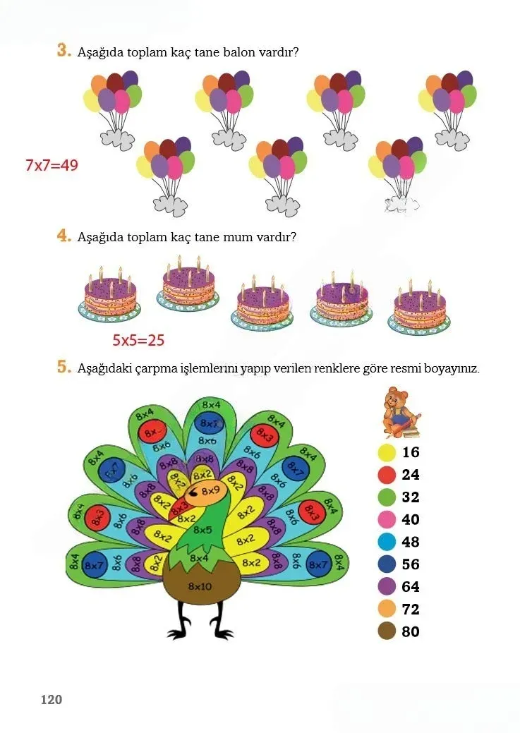 3. Sınıf Matematik Ders Kitabı Cevapları Ekoyay Yayınları Sayfa 120 Çözüm Görseli