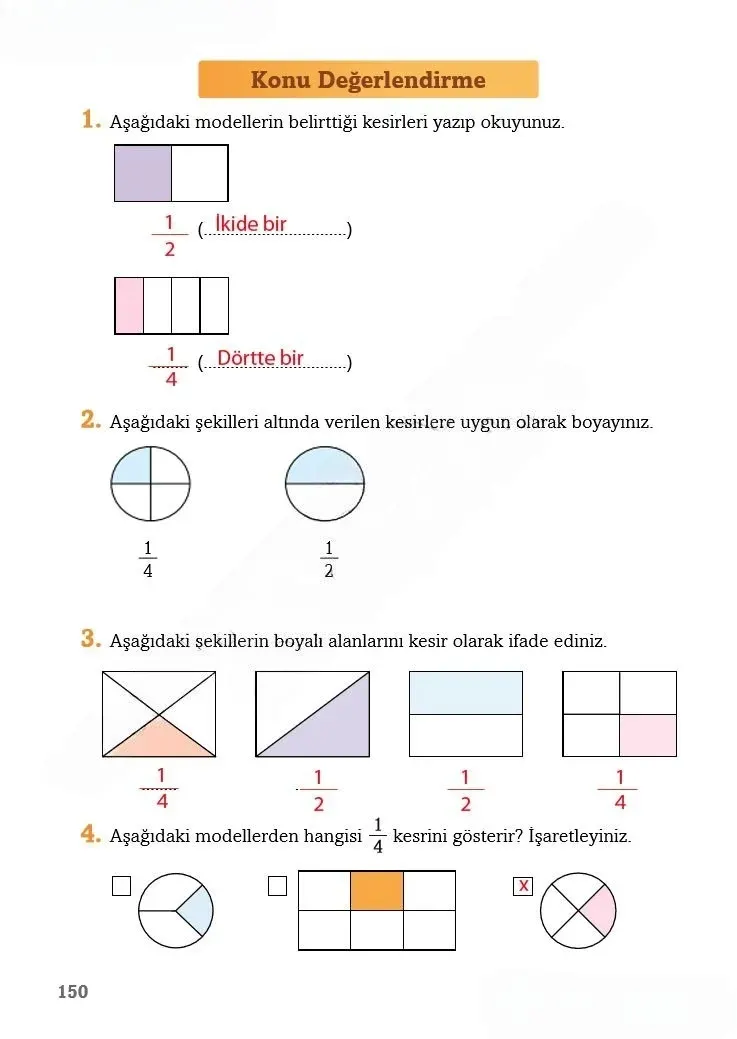 3. Sınıf Matematik Ders Kitabı Cevapları Ekoyay Yayınları Sayfa 150 Çözüm Görseli