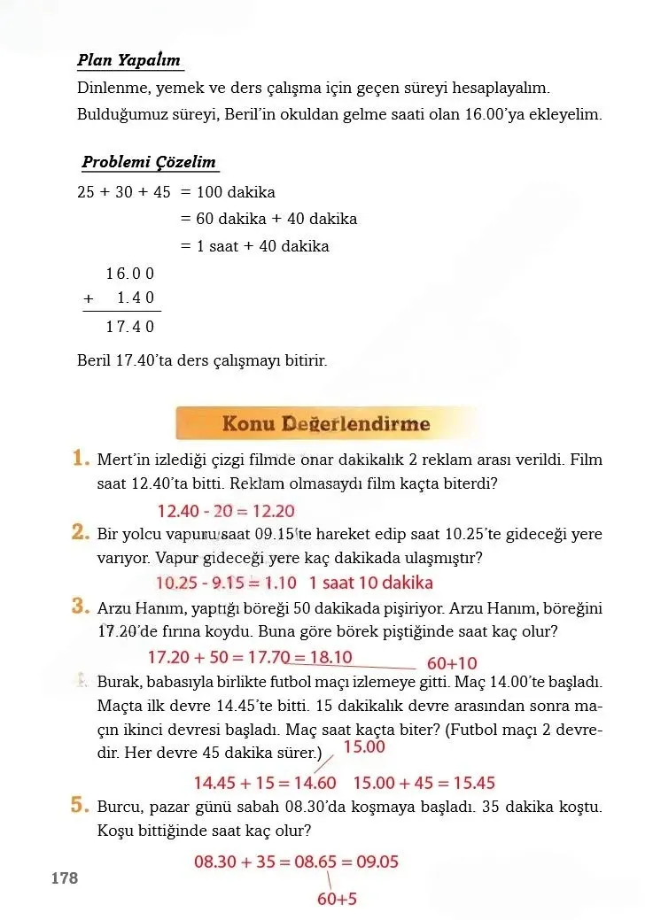 3. Sınıf Matematik Ders Kitabı Cevapları Ekoyay Yayınları Sayfa 178 Çözüm Görseli