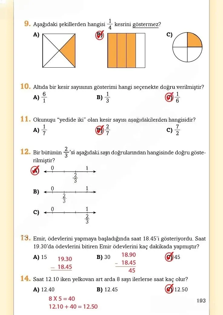 3. Sınıf Matematik Ders Kitabı Cevapları Ekoyay Yayınları Sayfa 193 Çözüm Görseli