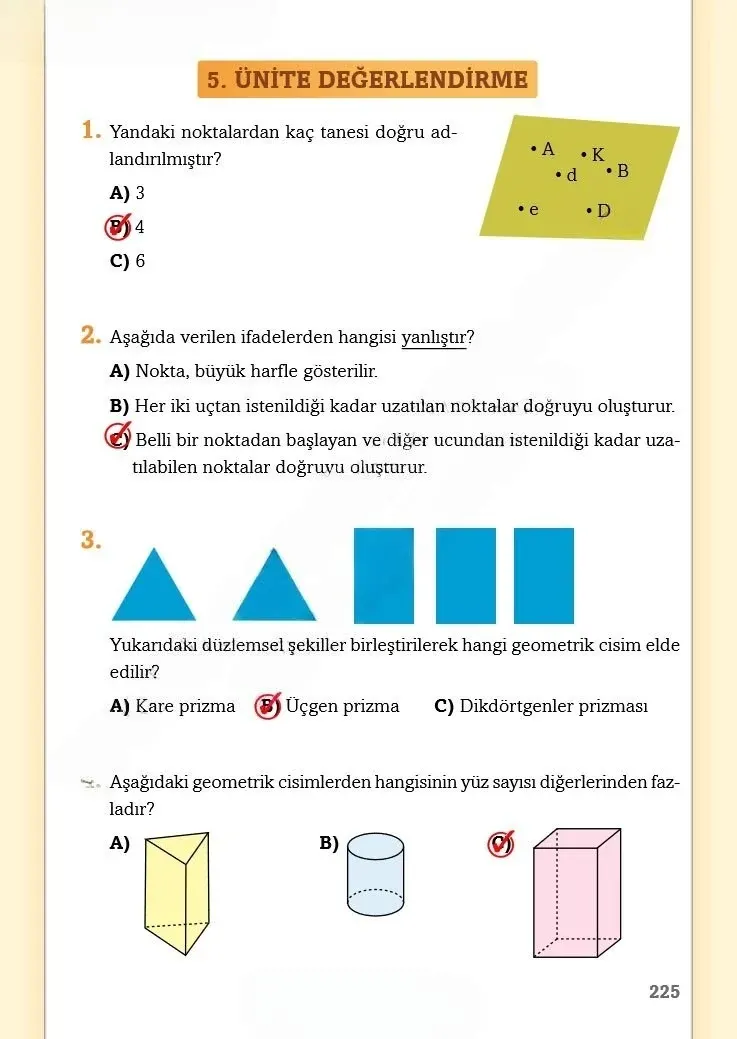 3. Sınıf Matematik Ders Kitabı Cevapları Ekoyay Yayınları Sayfa 225 Çözüm Görseli