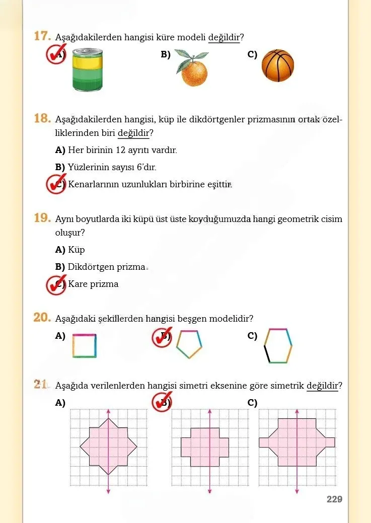 3. Sınıf Matematik Ders Kitabı Cevapları Ekoyay Yayınları Sayfa 229 Çözüm Görseli