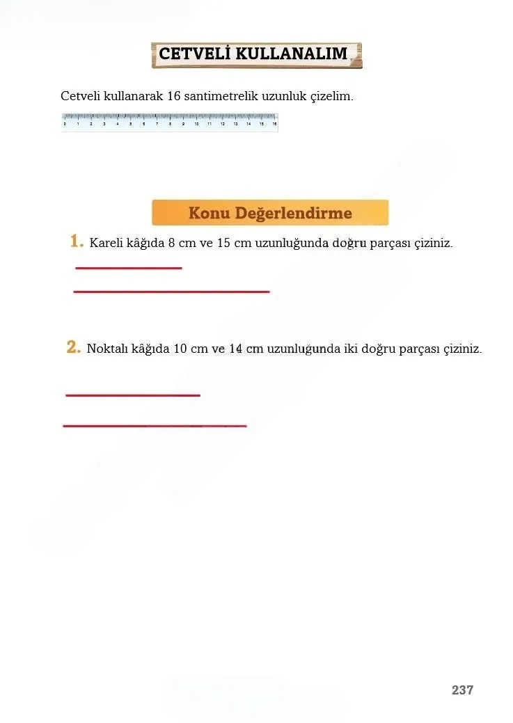 3. Sınıf Matematik Ders Kitabı Cevapları Ekoyay Yayınları Sayfa 237 Çözüm Görseli