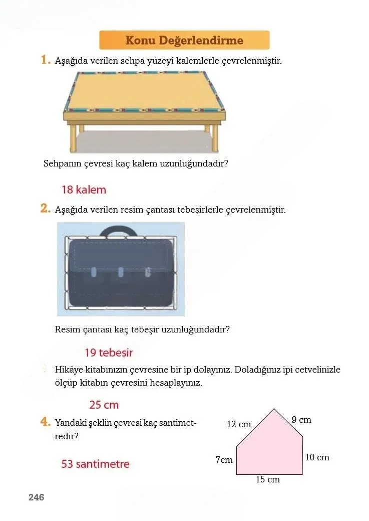 3. Sınıf Matematik Ders Kitabı Cevapları Ekoyay Yayınları Sayfa 246 Çözüm Görseli
