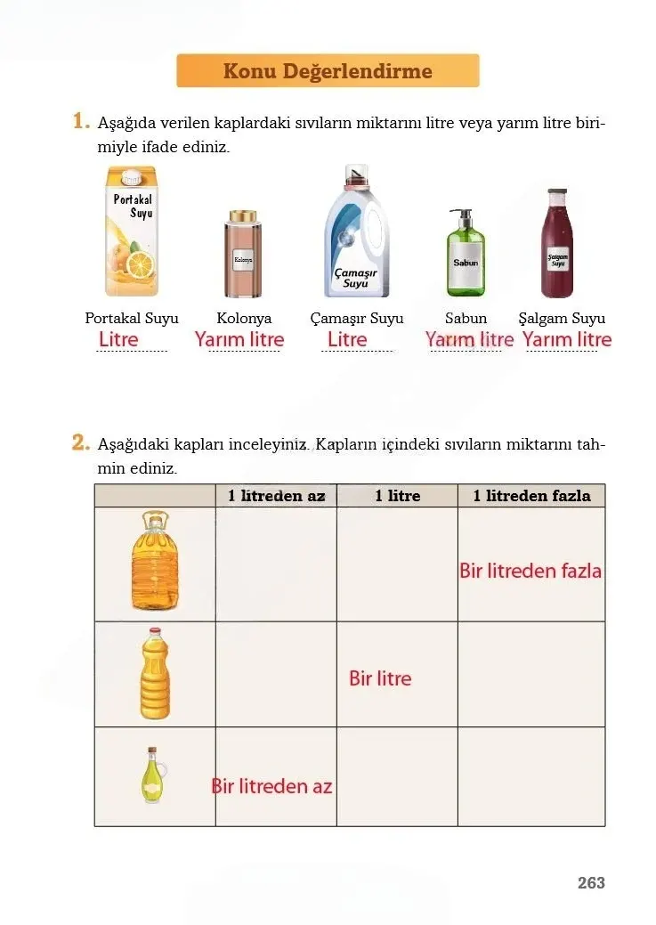 3. Sınıf Matematik Ders Kitabı Cevapları Ekoyay Yayınları Sayfa 263 Çözüm Görseli